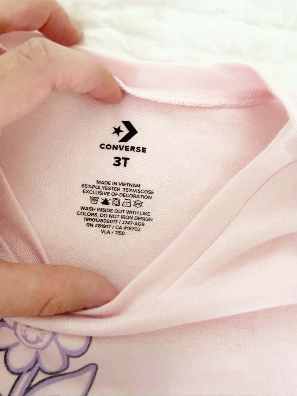Converse Pink Floral Tee Girls 3T